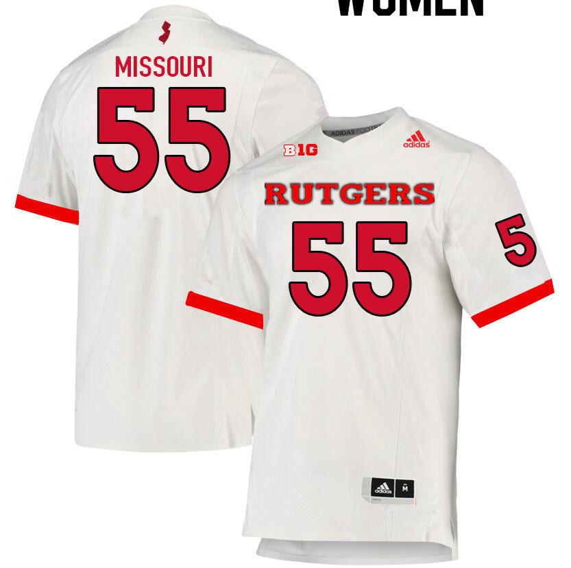 Women #55 Kamar Missouri Rutgers Scarlet Knights College Football Jerseys Sale-White